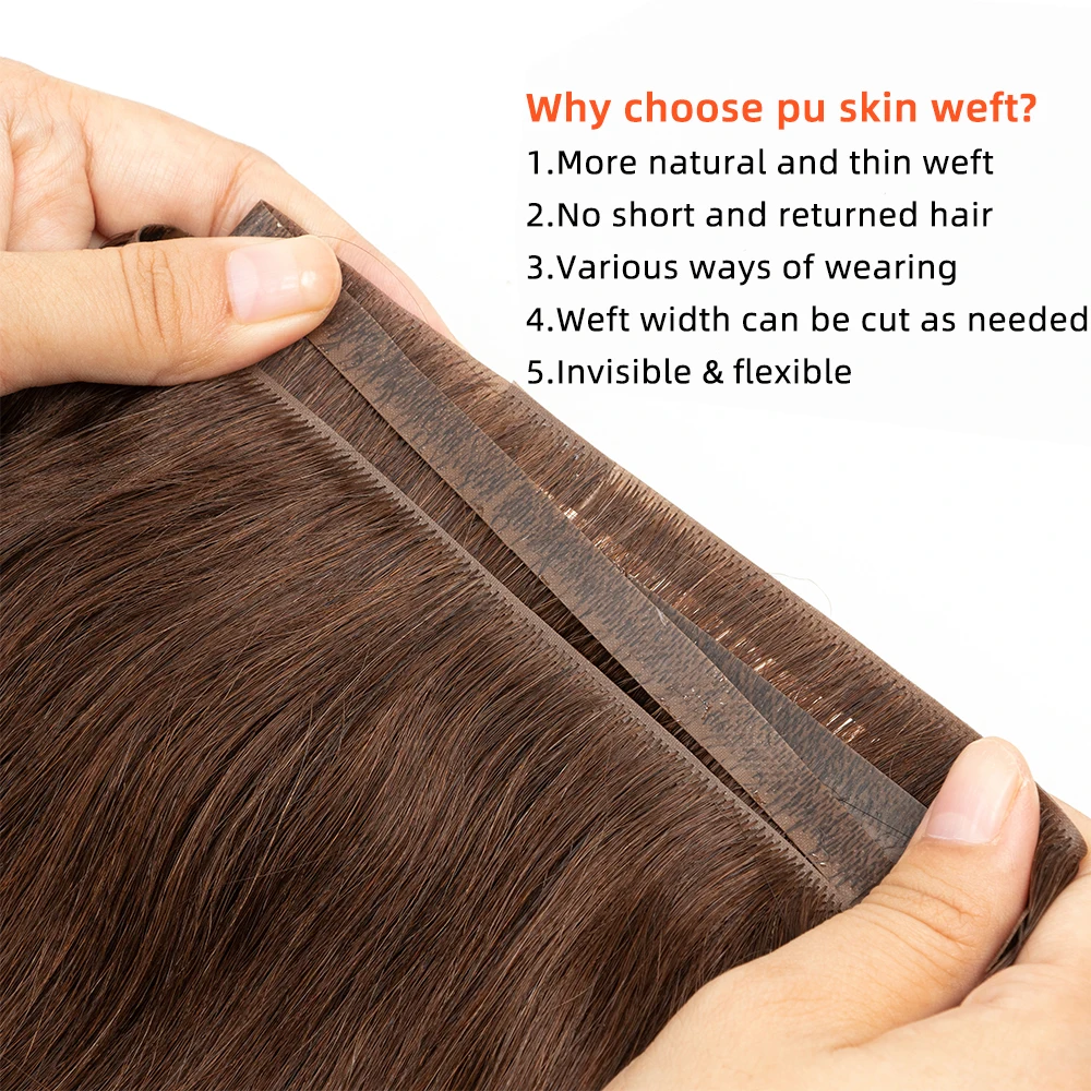 isheeny PU Skin Weft Human Hair Extensions 12