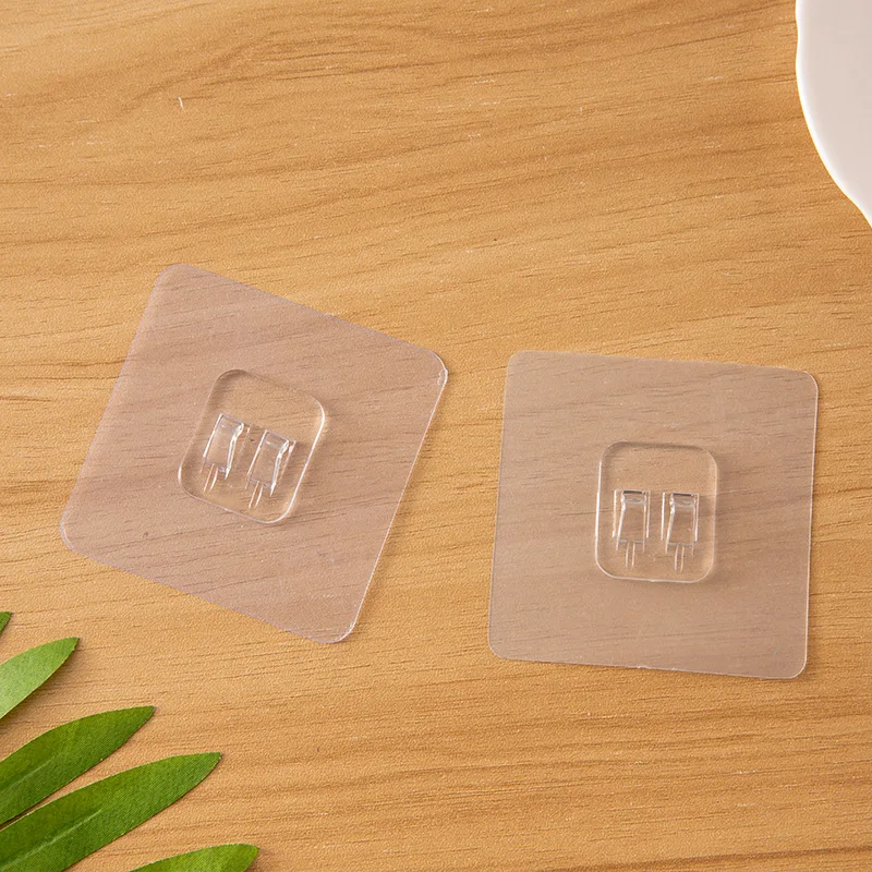 Plastic Buckle Wall-mounted Magic Seamless Hook Sticker 2pcs/package