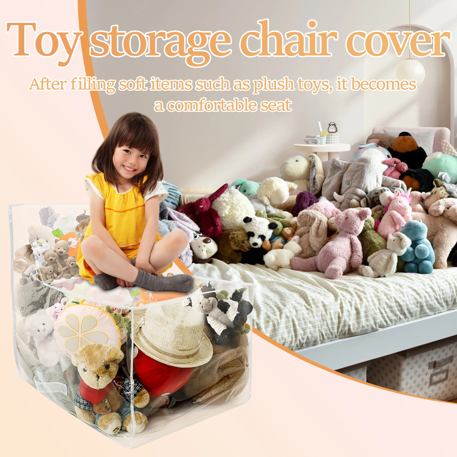 Kids Stuffed Chair Covers YJ Stuffed Animals Bean Bag Chair Cover