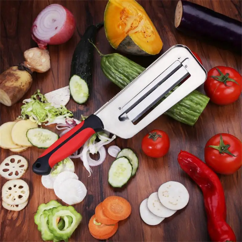 Egetable Slicer Knife Egetable Slicer Knife Double 2 Slice Blade Slicing Kitchen Fish Scale Cleaner Knive Cabbage