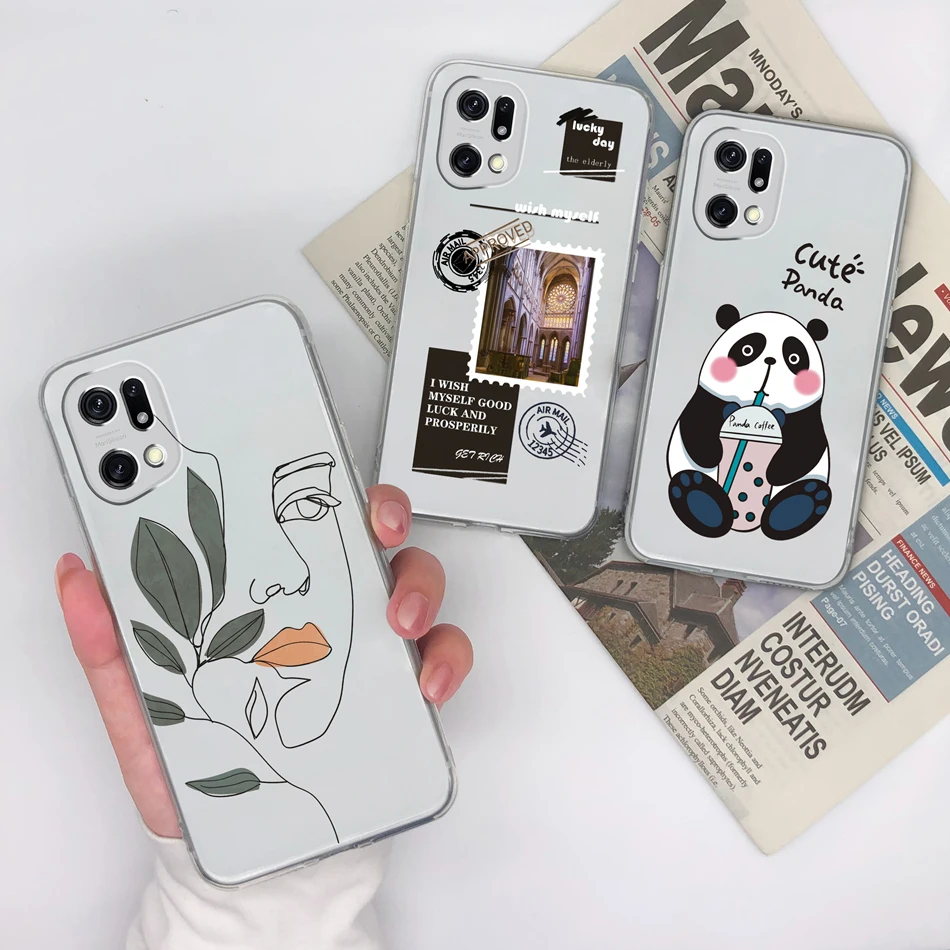 New Design Soft Clear Slim TPU Silicone Anti-Drop Phone Case for Oppo Find X5 Pro Lite