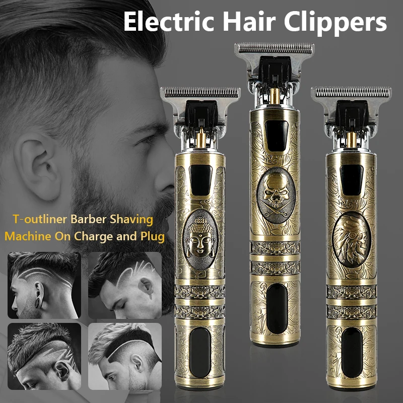 LCD Hair Clippers Professional Hair Cutting Machine Beard Trimmer For Men Barber Shop Electric Shaver Vintage T9 Cutter hair trimmer hair clipper electric shaver