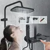 Piano Bathroom Shower Set SDSN Sanitary Ware Hot Cold Bathrooom Faucet Rain Shower Head Chrome Piano Bathroom Shower System 2