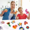 20Pcs 5mm Perler Hama Beads Pegboards Clear Animal Shape Plastic Pegboards with 20 Pcs Colorful Cards for Kids DIY Craft Beads 5