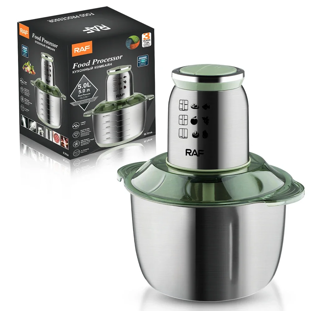 5L  Meat Grinder Stainless Steel Chopper Meat Mincer 1000W Food Processor Blender Machine  Kitchen Mixer 220V 다지기 분쇄 2