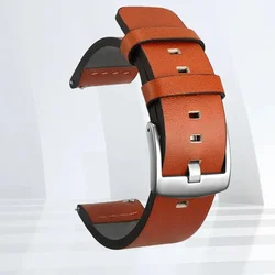 Premium Leather Watchband with Quick Release Strap - Available in Multiple Sizes - 18mm (Orange silver)