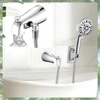 ก๊อกน้ำอ่างอาบน้ำพรีเมียมพร้อมตัวเปลี่ยนทิศทางน้ำ, ก๊อกน้ำอ่างอาบน้ำพร้อมตัวเปลี่ยนทิศทางน้ำสำหรับฝักบัวและประแจหกเหลี่ยมเหมาะกับท่อทองแดงขนาด 1/2 นิ้ว, 5.3 นิ้ว 2