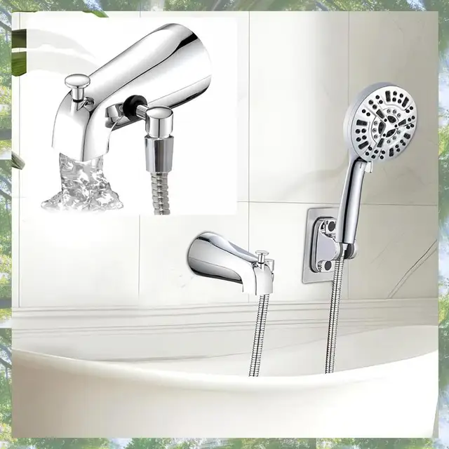 ก๊อกน้ำอ่างอาบน้ำพรีเมียมพร้อมตัวเปลี่ยนทิศทางน้ำ, ก๊อกน้ำอ่างอาบน้ำพร้อมตัวเปลี่ยนทิศทางน้ำสำหรับฝักบัวและประแจหกเหลี่ยมเหมาะกับท่อทองแดงขนาด 1/2 นิ้ว, 5.3 นิ้ว 2