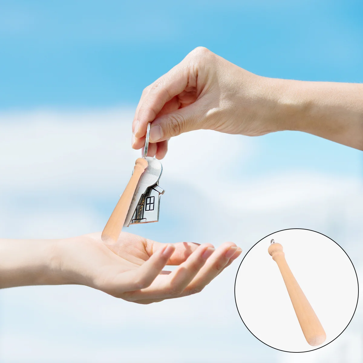 

50 Pcs Baseball Bat Keychain Pendant Wooden Charms for Jewelry Making Gifts Cake