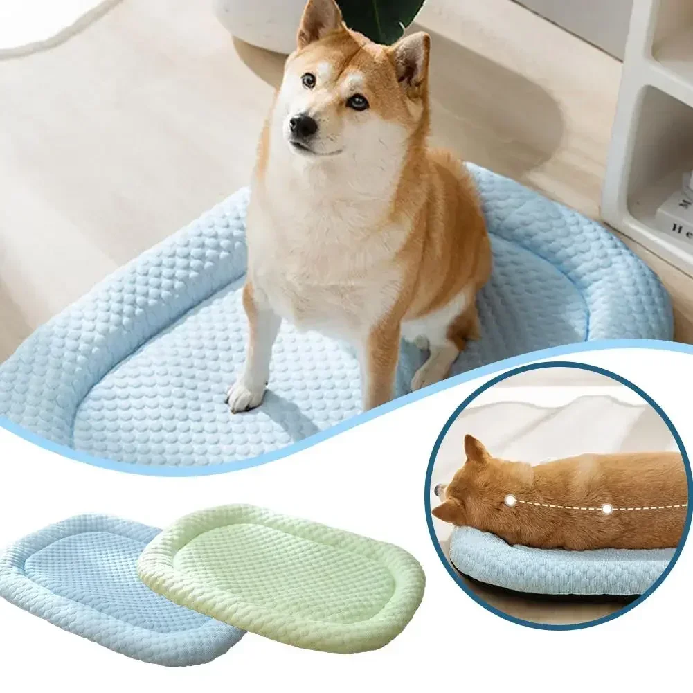 Cooling Dog Bed Ice Silk Breathable Pet Cushion For Summer Comfort_voghion.com