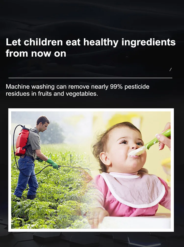 Description Picture 6 of item2025 Upgraded Vegetable Fruit Washer Ultrasonic Cleaning, Remove 99% Baby Food Safe, for Fruits/Vegetables/Meat