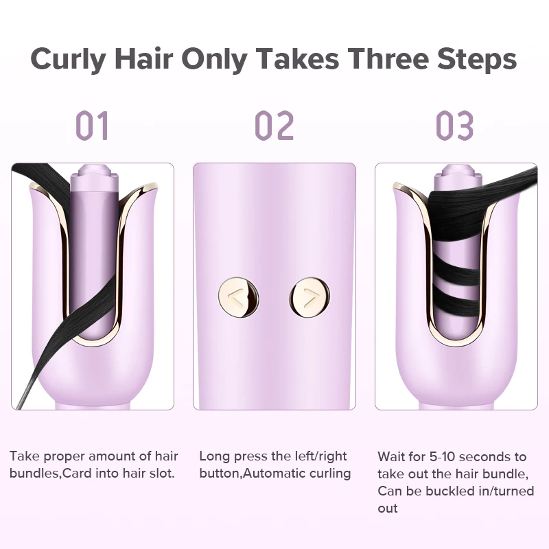 Description Picture 6 of itemAutomatic Hair Curler Auto Hair Curling Iron Ceramic Rotating Air Curler Air Spin Wand Styler Curl Machine Magic