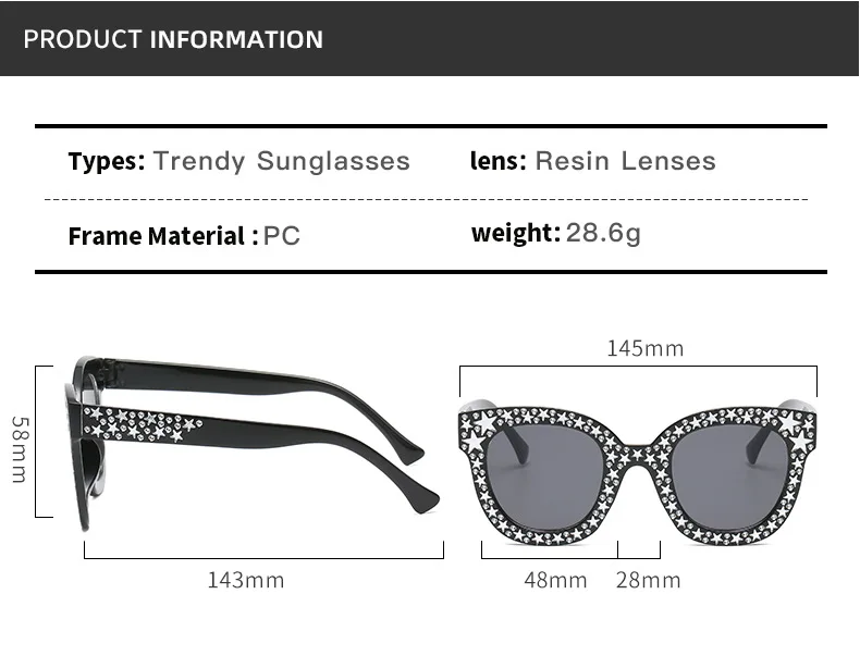 oversized sunglasses Retro Oversize Mosaic Star Sunglasses Women 2022 Cute Sexy Model Catwalk Style Sun Glasses Ladies Fashion Decoration Eyewears UV rectangle sunglasses