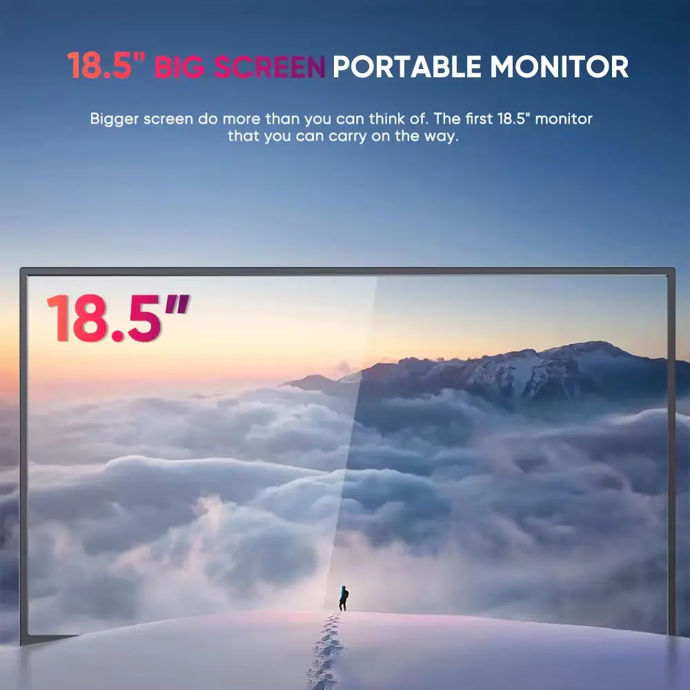 시볼란 18.5인치 메탈 휴대용 모니터 120HZ 1080P FHD IPS 외장 화면 USB C VESA 내장 스피커 노트북 게임용 디스플레이