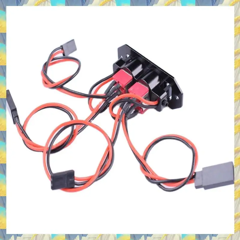 스마트웨이브-RC 듀얼 헤비듀티 가스 비행기 스위치, CNC 알루미늄 소재의 아노다이징 블랙 컬러 배터리 충전 콘센트 포함