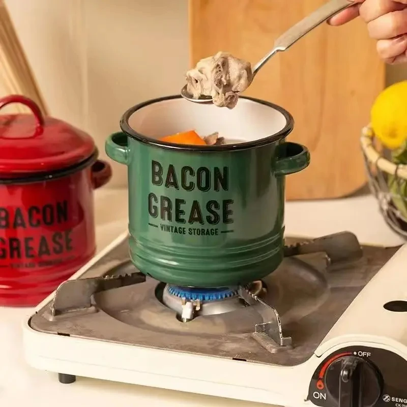 Ceramic Bacon Grease Container Keeper Coffee Sugar Can High