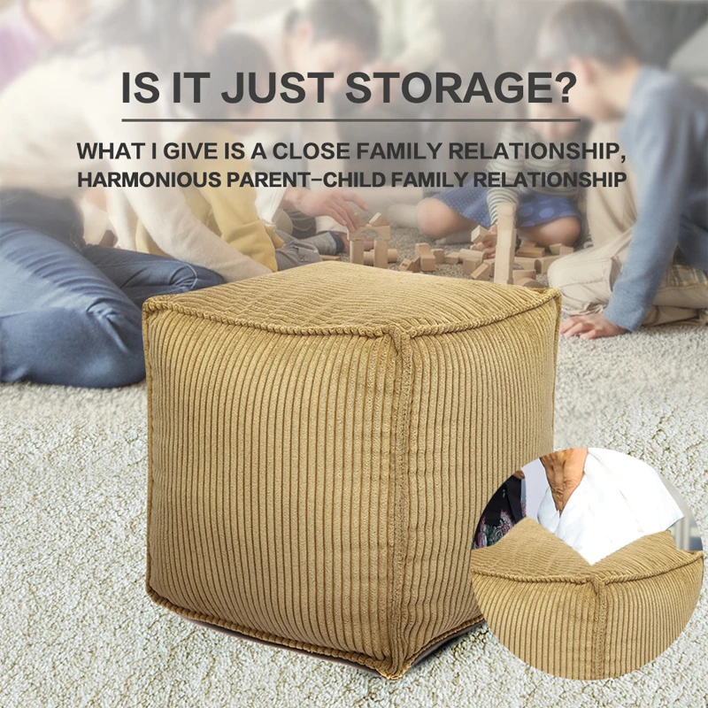 42cm Moroccan Soft Fabric Pouf Cover Craft Simple Stripes Sofa Ottoman Footstool Unstuffed Living Room Bedroom Cushion Covers