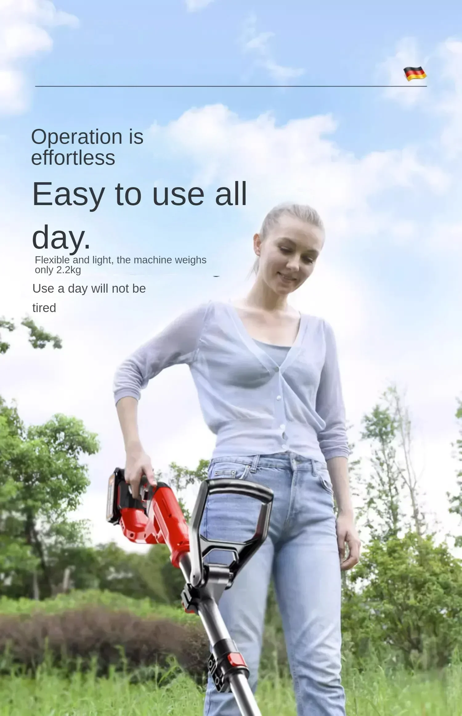 Kabelloser Elektrischer Rasen Trimmer - Perfekt für kleine Gärten und mit dem Rasenmäher nicht erreichbare Stellen 5