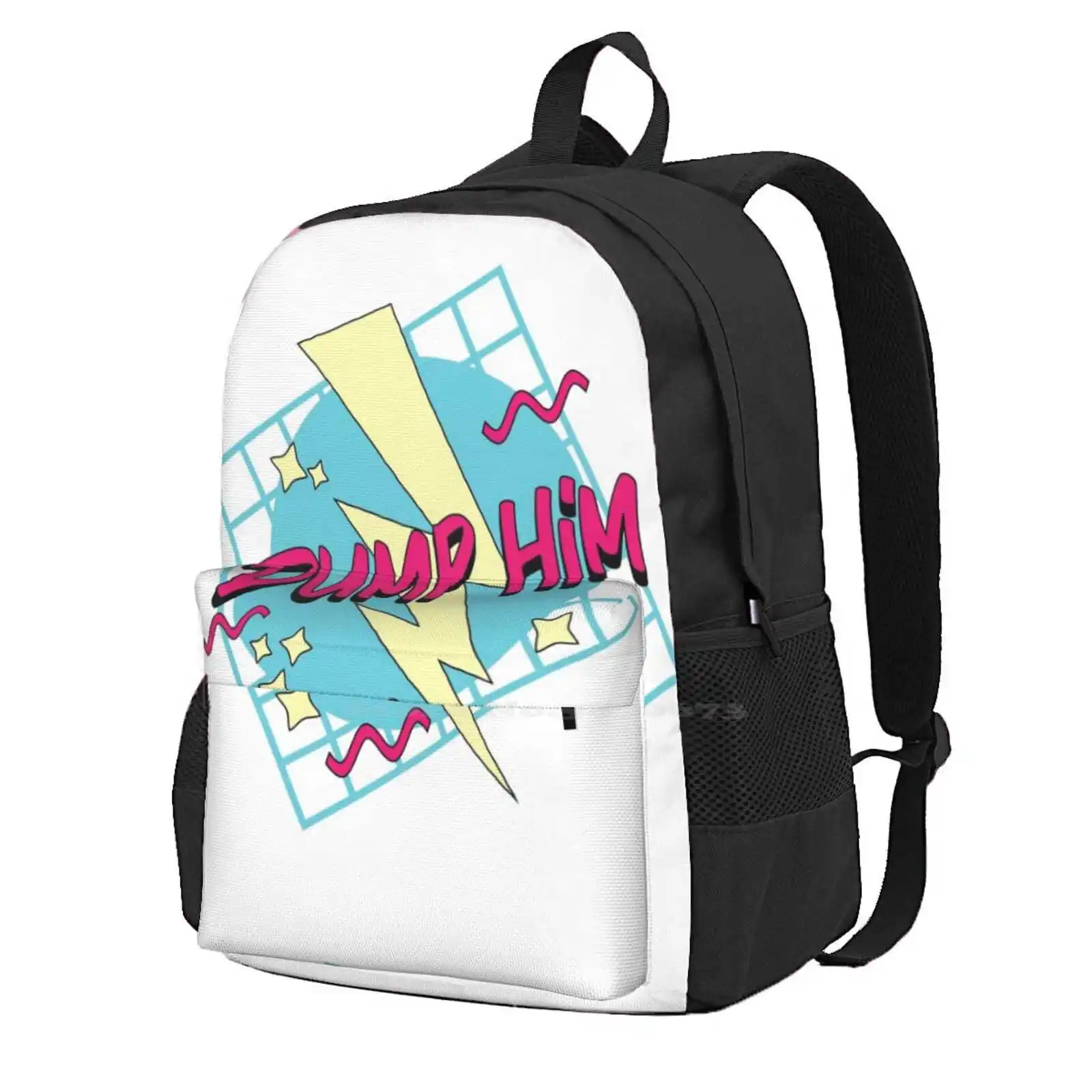 

" Dump Him " Retro 90's Feminist Pop Art Backpack For Student School Laptop Travel Bag Feminism Women Woman Female Lesbian