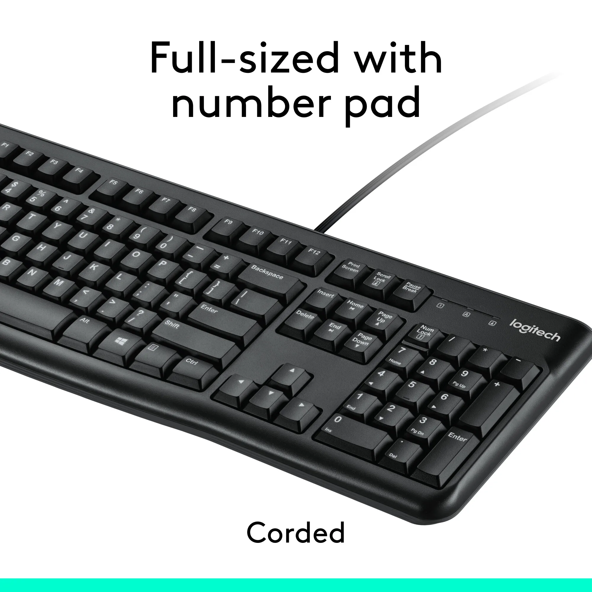 Logitech MK120 Wired Keyboard Mouse Set Splash-proof Water