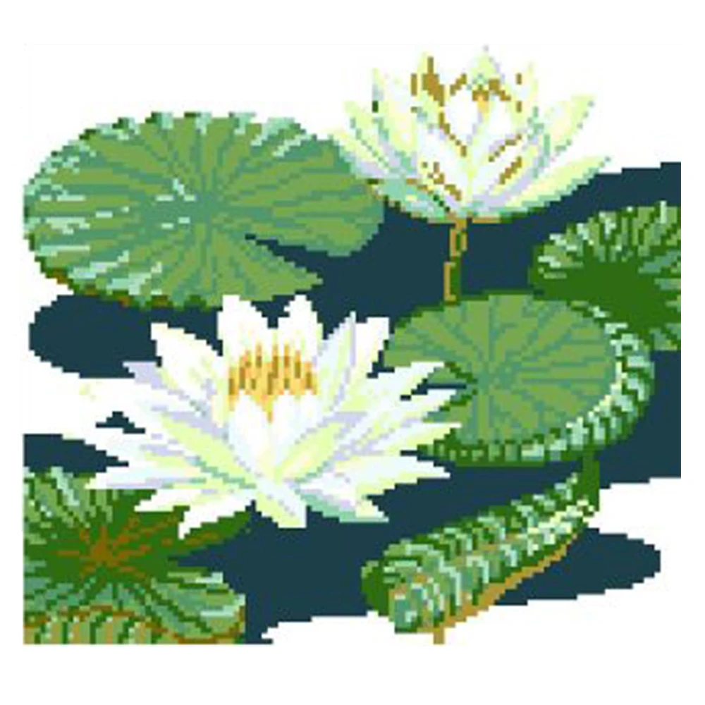 Diy bead embroidery kits lotus bead embroidery beadwork sets Gift crafts pearl 3mm printed cotton canvas beads Cross Stitch embroidery kits