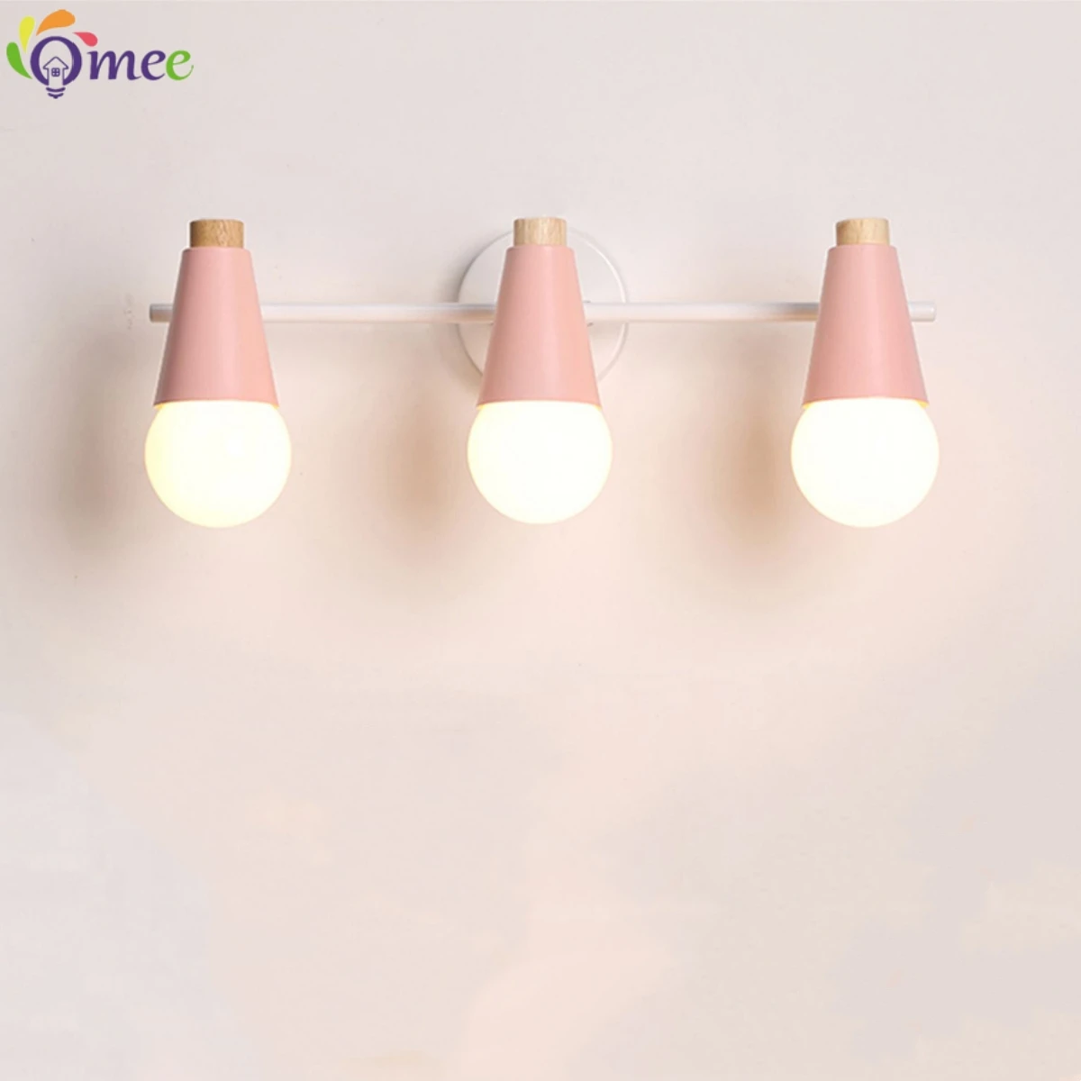 Modern Wall Light Fixture Pink Green Blue Led Wall Lamp 3heads Picture Light Aluminum Bathroom Mirror Light E27 Vanity wall lamp