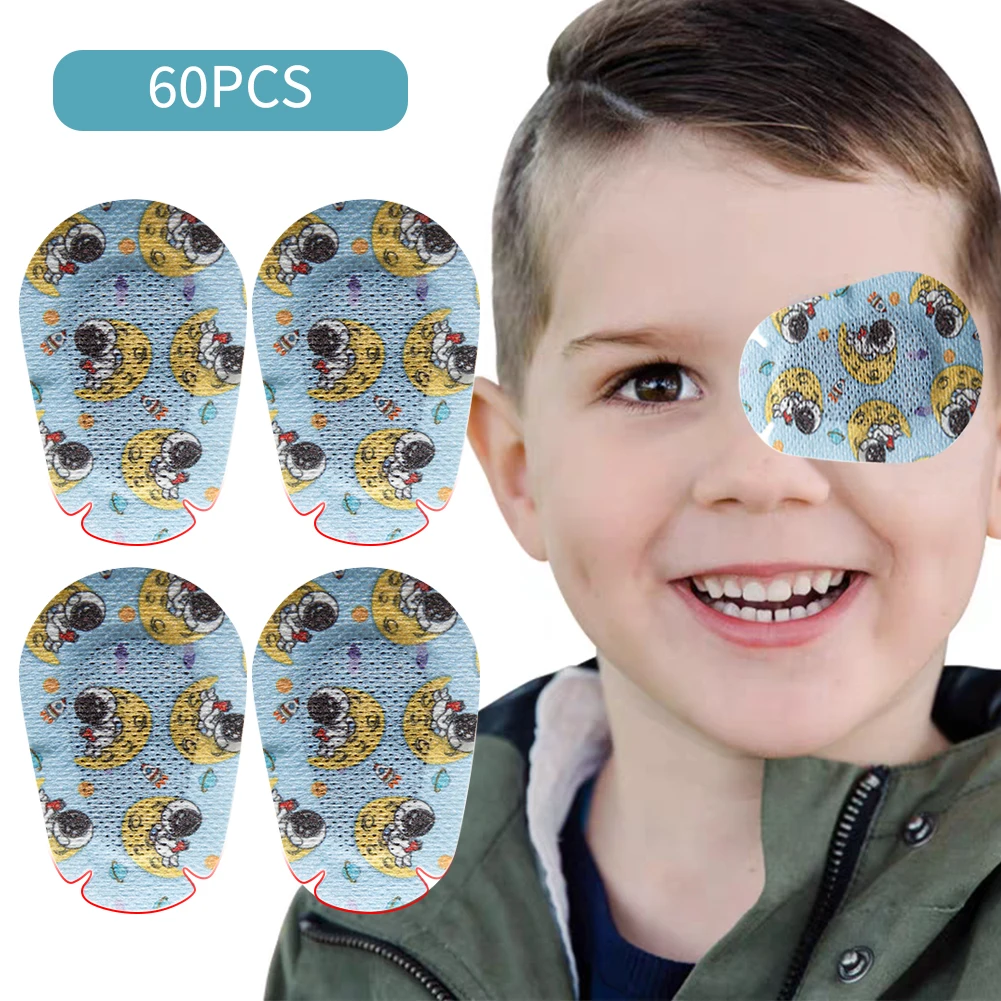 60Pcs Amblyopia Eye Patch Cartoon Medical Lazy Eye Patch for Boys Girls Sterile Pad Strabismu Treatment Vision Care