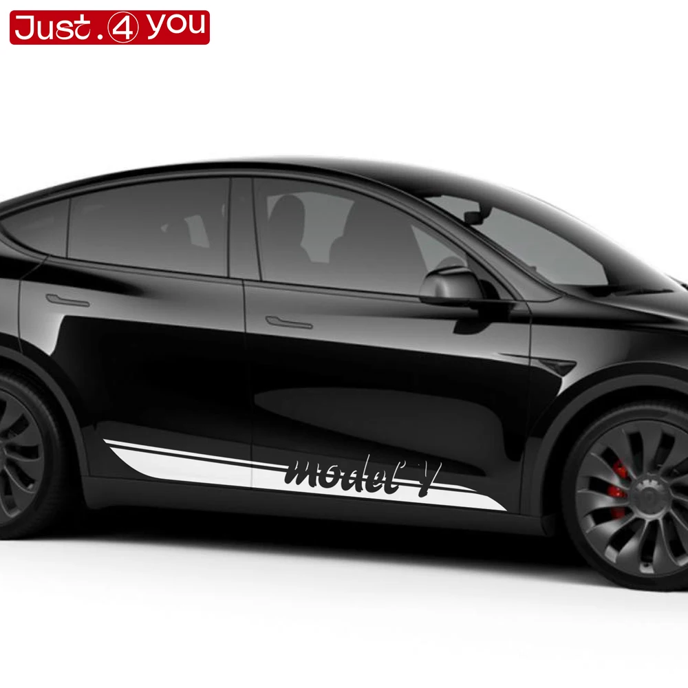 Graphics Side Door Car Sticker For Tesla Model Y Hood Tail Racing Stripe  Decals