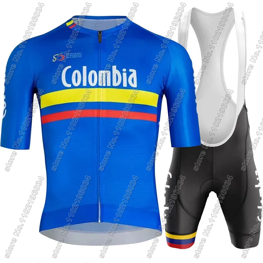 2024 Colombia National Team Cycling Jersey Set Bicycle Clothing Kit Road Bike Shirts Suit Bicycle Bib Shorts MTB Ropa Maillot 3