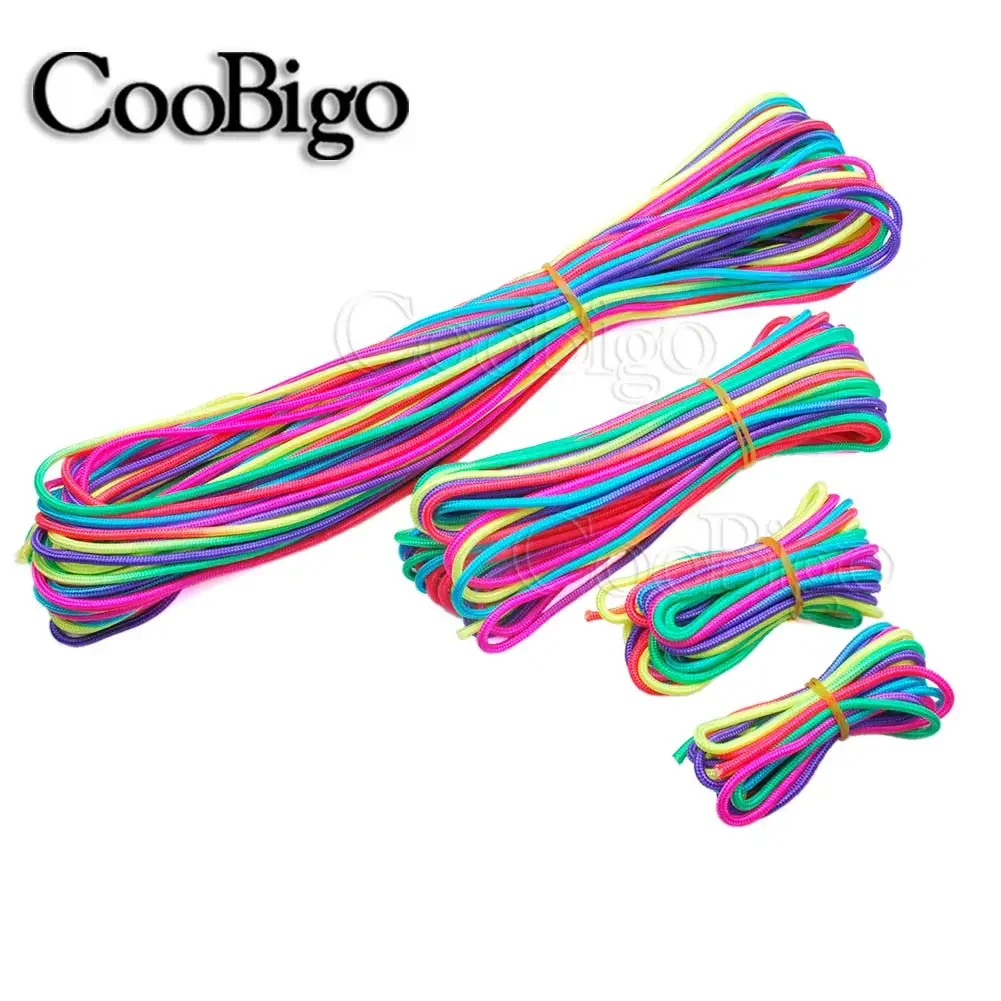10/328ft 3mm Rainbow Colors Parachute Cord Lanyard Rope Paracord Bracelet Cordon One Strand Climbing Camping Survival Equipment