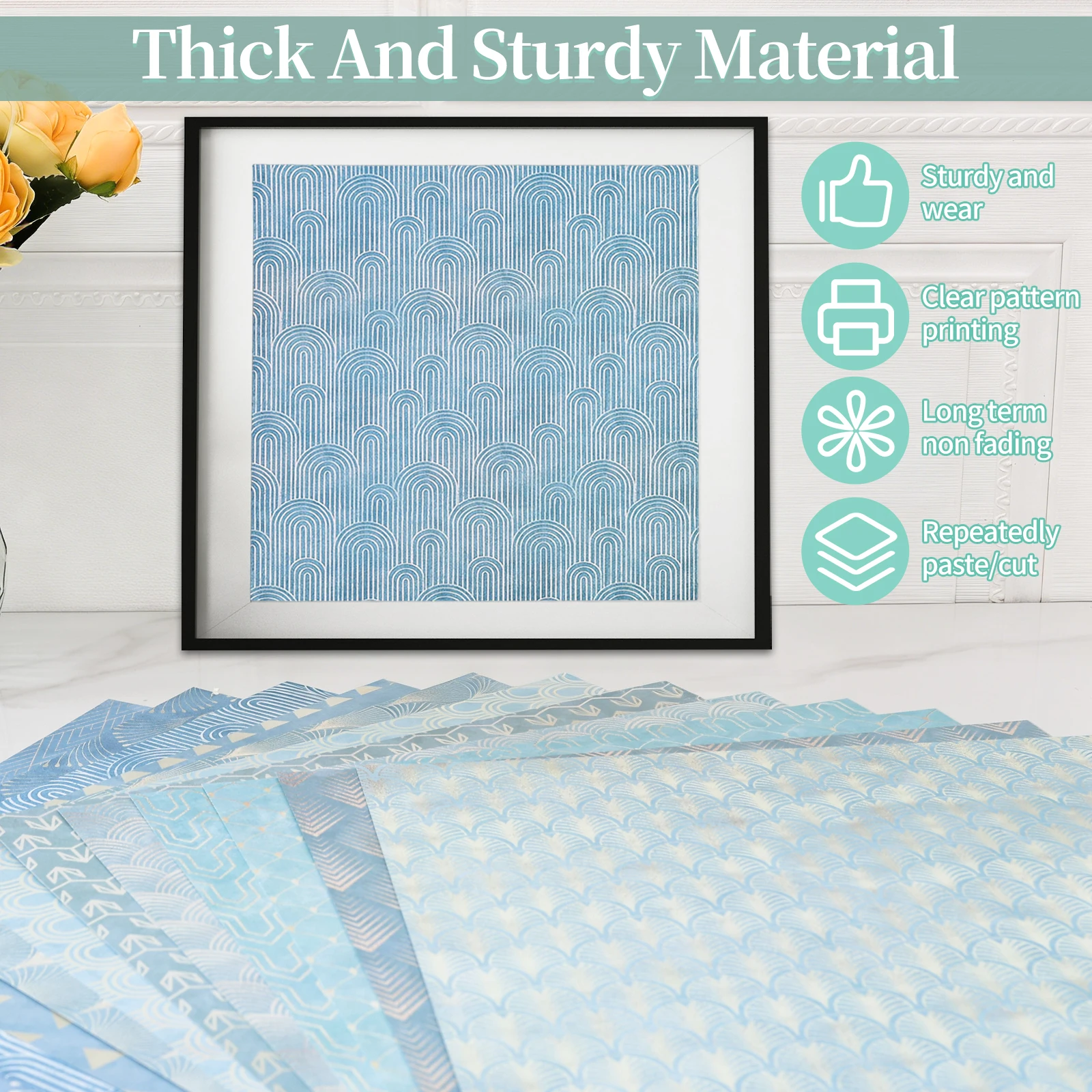24 Sheets Double Sided Scrapbook Paper 12x12 Inch Decorative Craft Paper Decorative Scrapbooking Papers for Handbook Card Making - 6