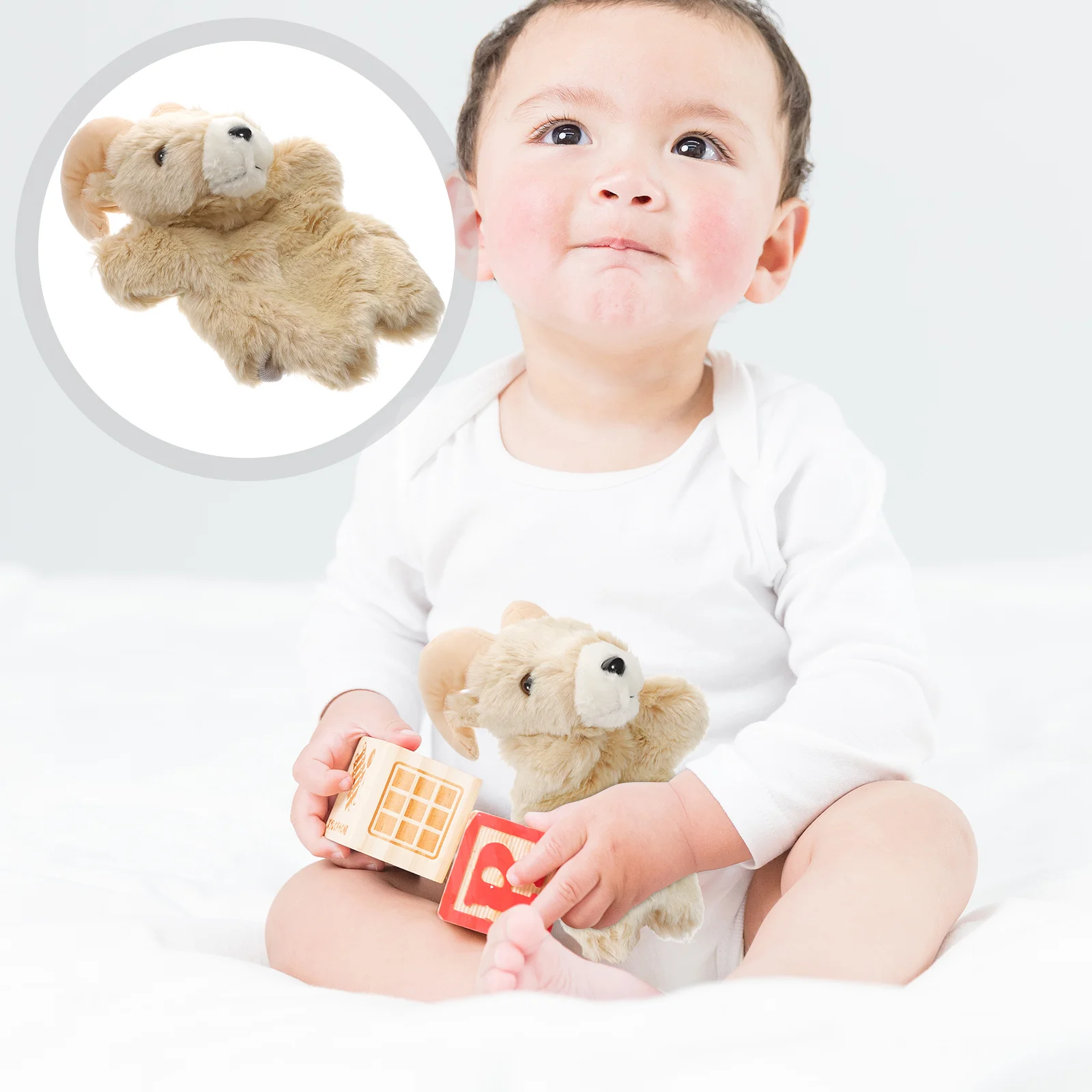 

Stuffed Animal Toy Goat Puppet Adorable Hand Finger Puppets Baby Decorative Animals Farm Child