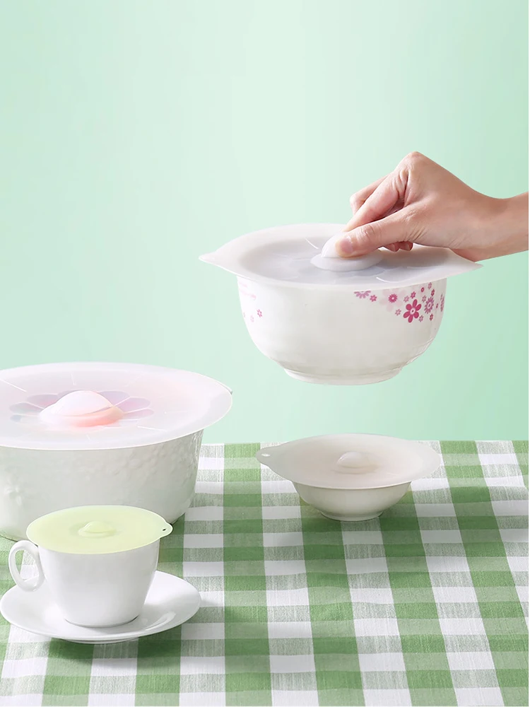 3/5PCS Silicone Microwave Bowl Cover Cooking Pot Pan Lid Cover Food Wrap Cooking Tools Kitchen Utensil Fresh-keeping Bowl Lid
