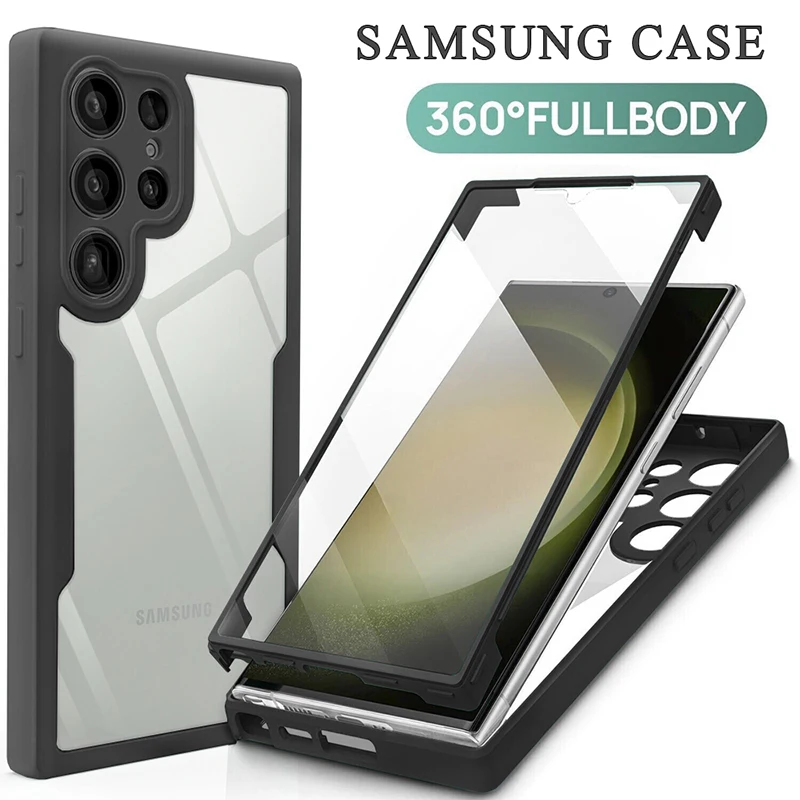 Custodia Per Samsung Galaxy S24 Ultra 360 Full Body Double Sided Cover Per Samsung S24 Custodia Antiurto Per Samsung S24 Plus