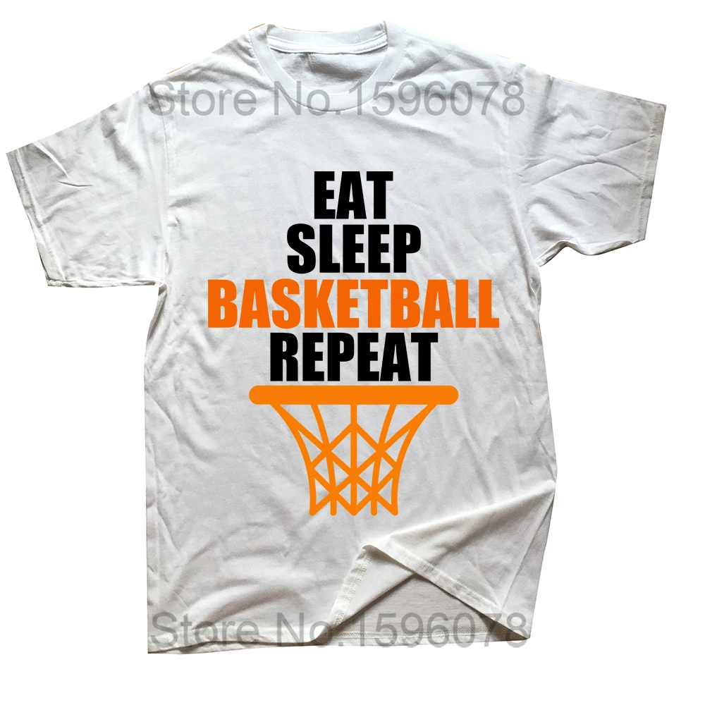 Lustiges Eat Sleep Basketball Repeat T-Shirt aus Baumwolle, Streetwear, kurzärmelig, Geburtstagsgeschenke, Sommer-Stil, T-Shirt für Herren_voghion.com