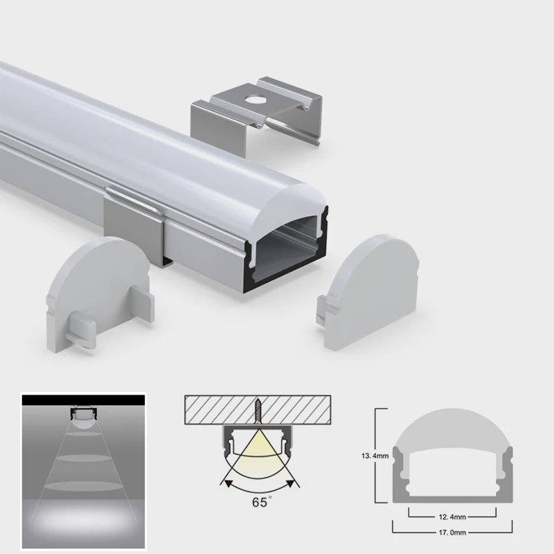 

0.5/1M Led Aluminum Profile Bookcase Lens Light Strip Bars Led Channel Diffuser Jewelry Display Cabinet Shelf Spotlight Lighting