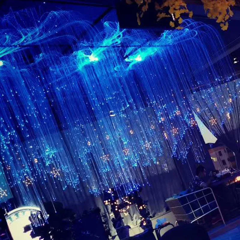 30~100 Meter 0.5mm~3mm Sparkle Flash Point Side Glow Sparkle PMMA Fiber Optic Cable Wedding Party Decoration fiber optic cable