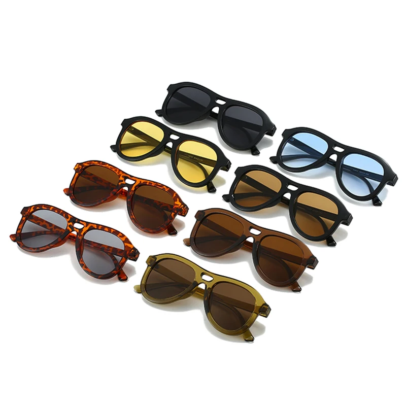 Vintage Double Bridge Pilot Sunglasses - Olive Green
