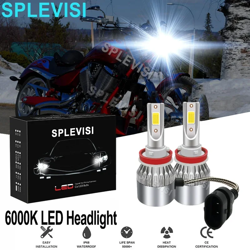 

High Beam H11 Fits For Victory CROSS ROADS 8-BALL/CROSS ROADS CLASSIC ALL OPTIONS (V14BA36/BW36) 2014 Motorcycle LED Bulbs