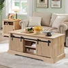 A 46 "recessed lift top coffee table with sliding doors, with adjustable storage racks and hidden compartments 3
