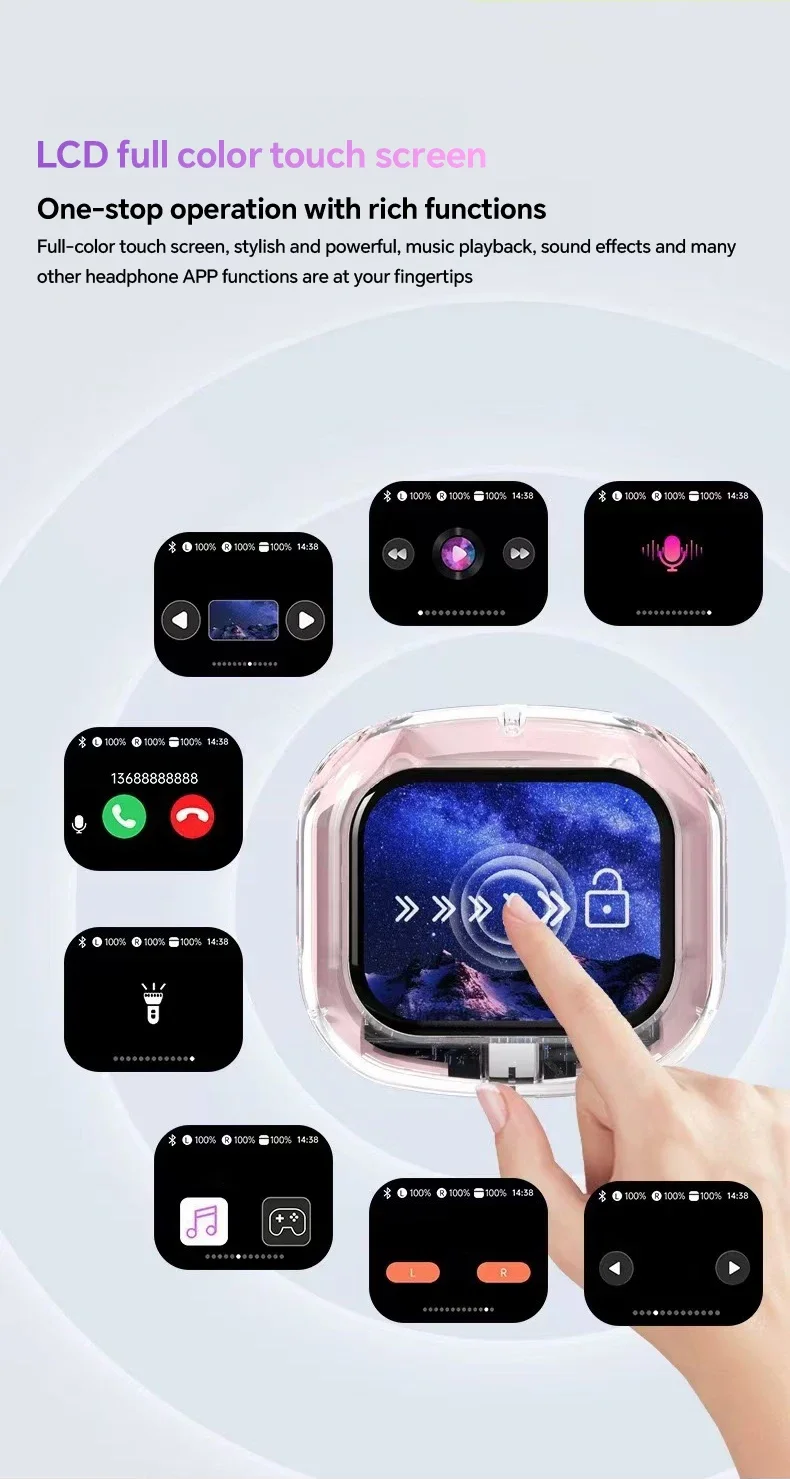 AI translation earbuds with touchscreen and real-time language translation