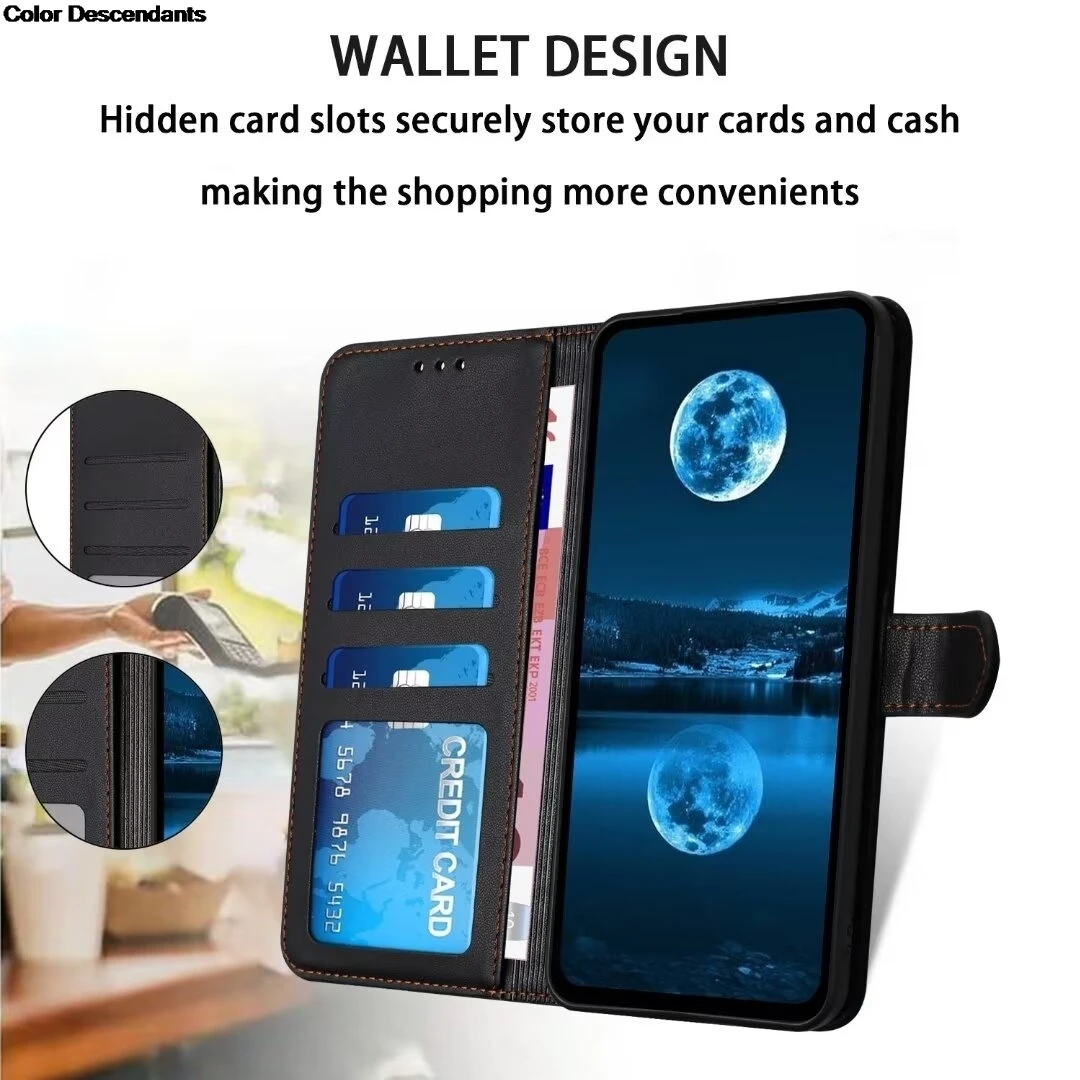 Elegant Flip Leather Wallet Phone Case - Premium Protection with Card Holder & Magnetic Closure
