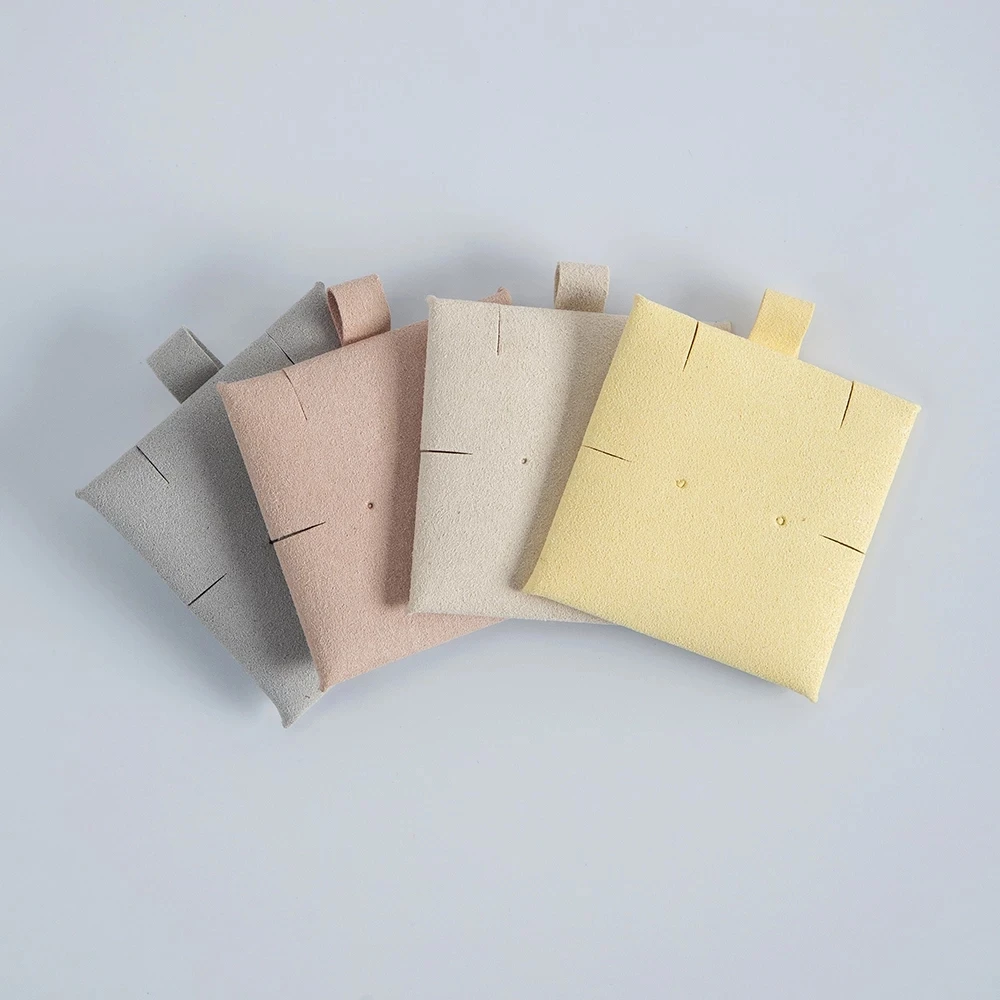 

100pcs Microfiber Earrings Rings Necklace Bracelet Cards 6x6cm Jewelry Slots Package Display Pad Small Business Can Personalised