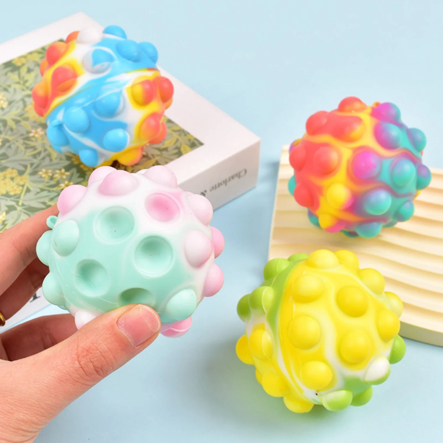 Push Pop Bubble Sensory Fidget Stress Ball For Anxiety Relief_voghion.com