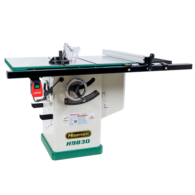 

HICAS H9830 Cabinet Saw with 30'' Sliding Table Panel Table for Woodworking Table 10'' Cast Iron Dovetailed
