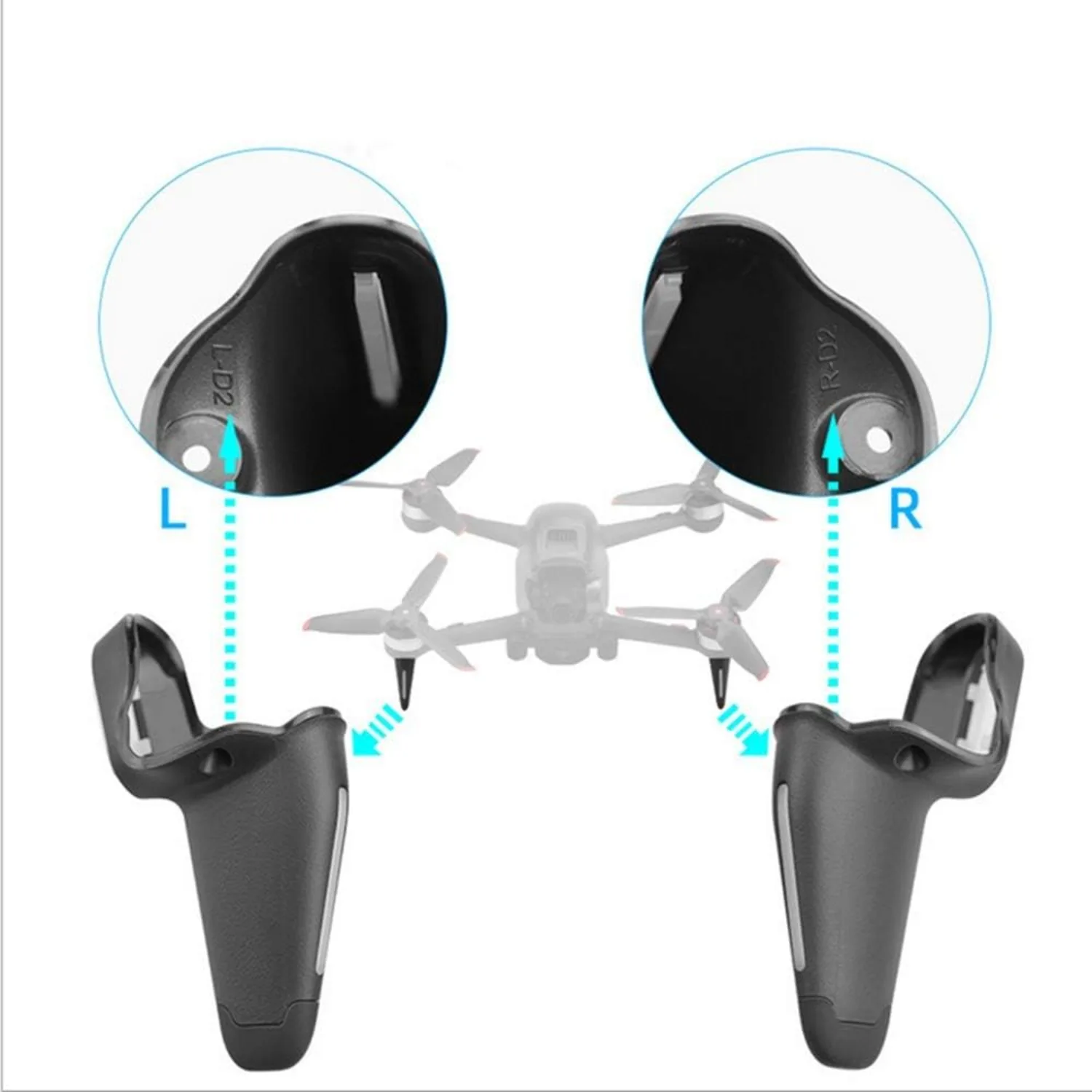 DJI FPV 콤보 교체용 랜딩 기어와 호환되는 콤보용 전면 좌측 및 전면 우측 랜딩 기어 2개