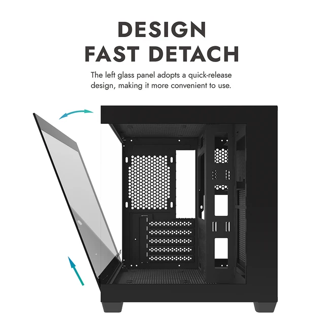 Darkflash C275P PC Case Sea View Room Gaming Computer Desktop M-ATX Motherboard Double-Sided Tempered Glass PC Gamer Cabinet 3