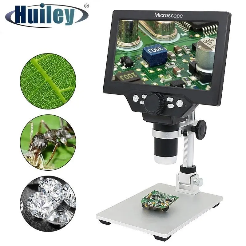 1200x Microscope Digital Portable 7" Lcd Video Microscope 12mp For