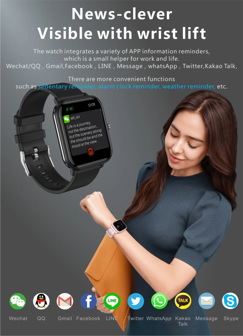 Q9 Pro Smart Watch Men 1.69inch Heart Rate Monitor Smart Bracelet Sport Fitness Inteligente Digital Clock Smartwatch