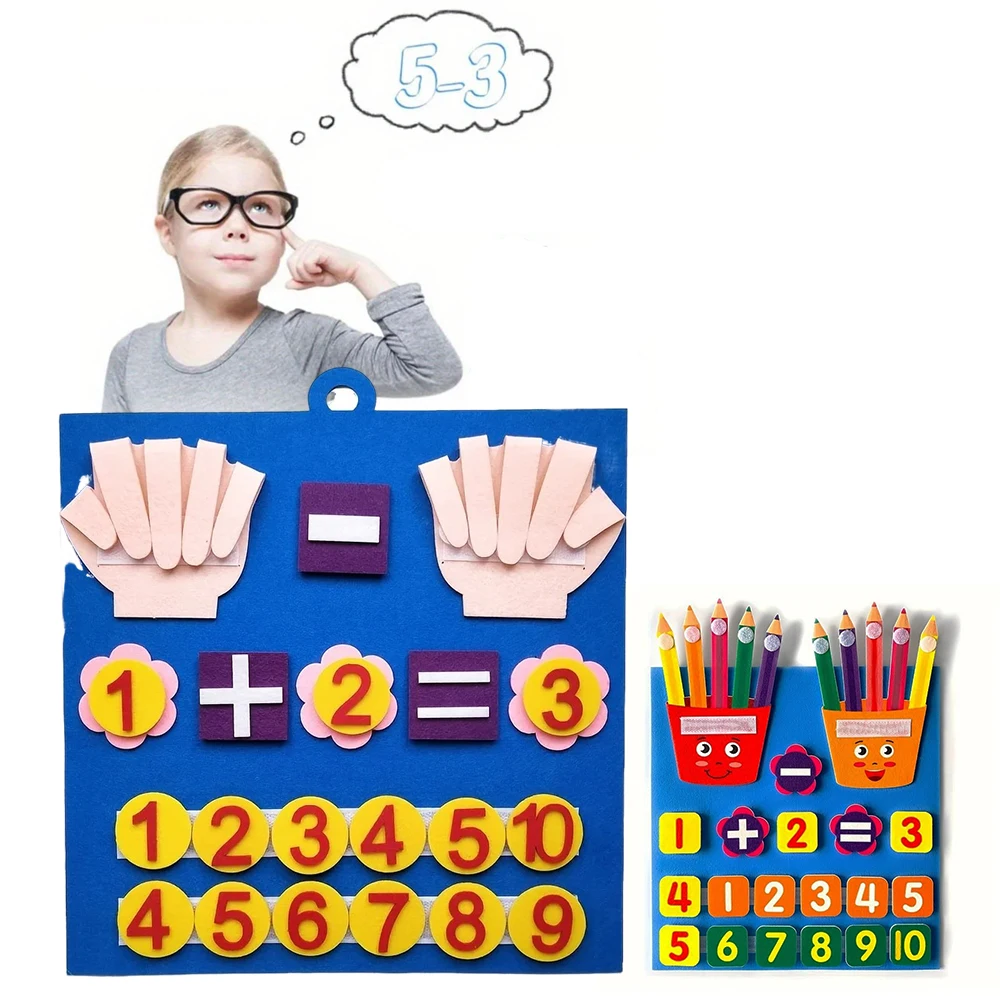 Educational Toys Math Toys Teaching Aids Toys Felt Early Education Toys Digital DIY Addition And Subtraction Practice Toddler Teaching Aids Finger Digital Early Education